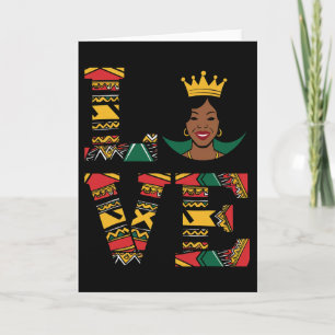 Love Black History Month Strong African American W Card