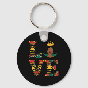 Love Black History Month Strong African American W Key Ring