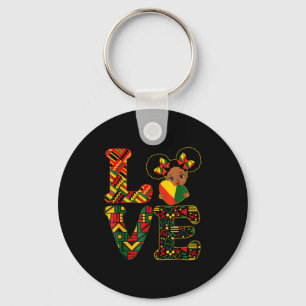 Love black history month strong african kids girls key ring