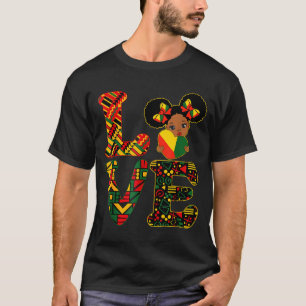 Love black history month strong african kids girls T-Shirt