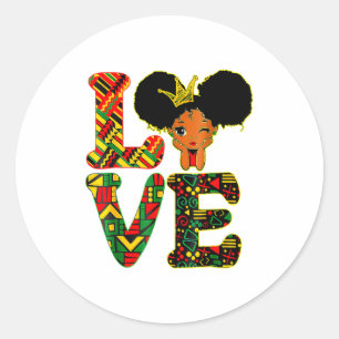 Love Black History Month Strong African Toddler Gi Classic Round Sticker