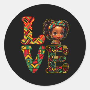 Love Black History Month Strong African Toddler Gi Classic Round Sticker
