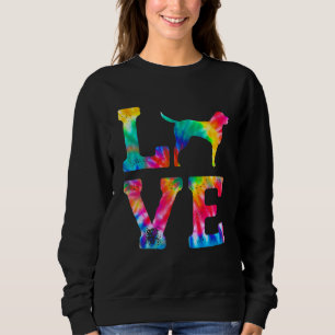 Love Black Labrador Tie Dye Dog Mum Dad Sweatshirt