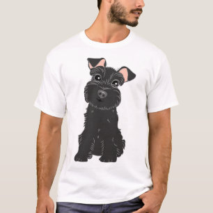 Love Black Miniature Schnauzer Sticker T-Shirt