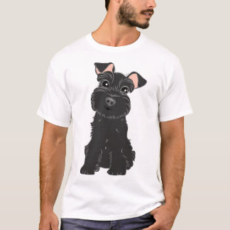 Love Black Miniature Schnauzer Sticker T-Shirt