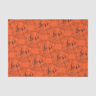 LOVE black seamless pattern with LINES Tissue Paper