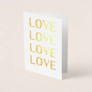 Love black white minimalist typography modern foil card