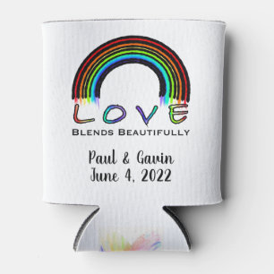 Love Blends Beautifully, colourful rainbow. Can Cooler