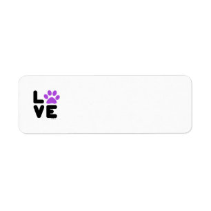 LOVE - Blk/Ppl Return Address Label