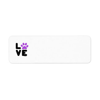 LOVE - Blk/Ppl Return Address Label