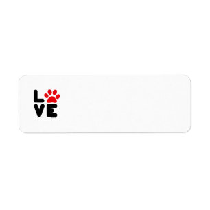LOVE - Blk/Red Return Address Label