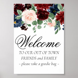 Love Bloom   Rustic Floral Out of Town Guest Sign