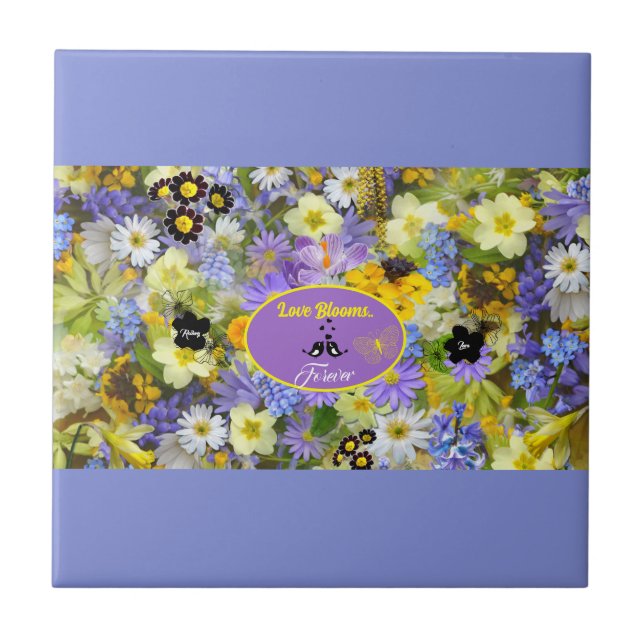 Love Blooms Ceramic Tile (Front)