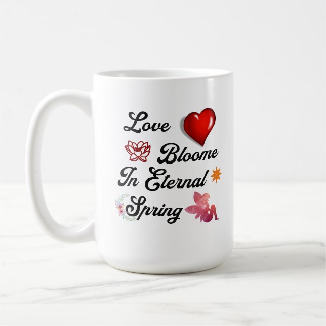 Love Blooms in Eternal Spring Mug (Left)