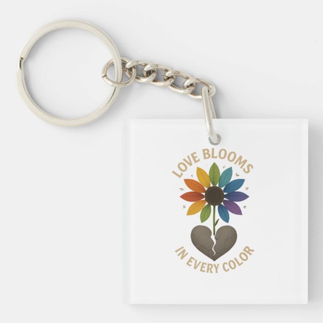 Love Blooms in Every Colour Key Ring (Front)
