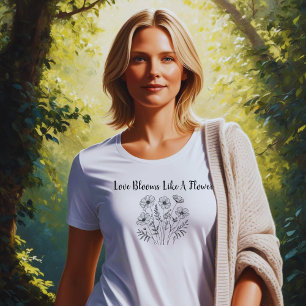 Love Blooms Like A Flower Faith Vintage Design Tri-Blend Shirt
