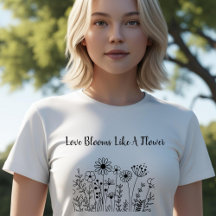 Love Blooms Like A Flower Vintage Design