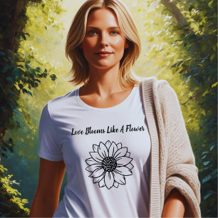 Love Blooms Like A Flower Vintage Design T-Shirt Tri-Blend Shirt