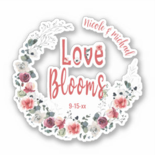Love Blooms Personalised Bride Groom Wedding Date