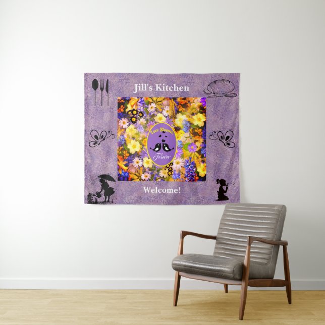 Love Blooms Tapestry (In Situ (Horizontal))