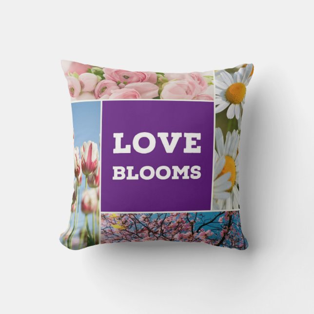 Love Blooms Throw Pillow (Front)