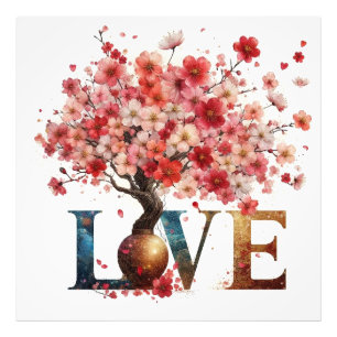 Love Blossoms: 8K Realistic Cherry Blossom Tree Photo Print