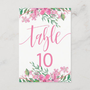 Love Blossoms Pink Table Number Seating Chart