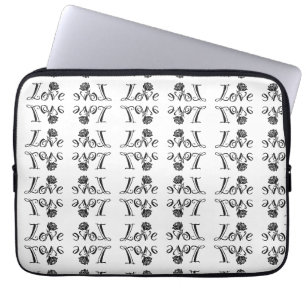 Love Blossoms: Typography with a Built-in Rose Laptop Sleeve
