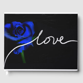 Love Blue and Navy Wedding Guest Book