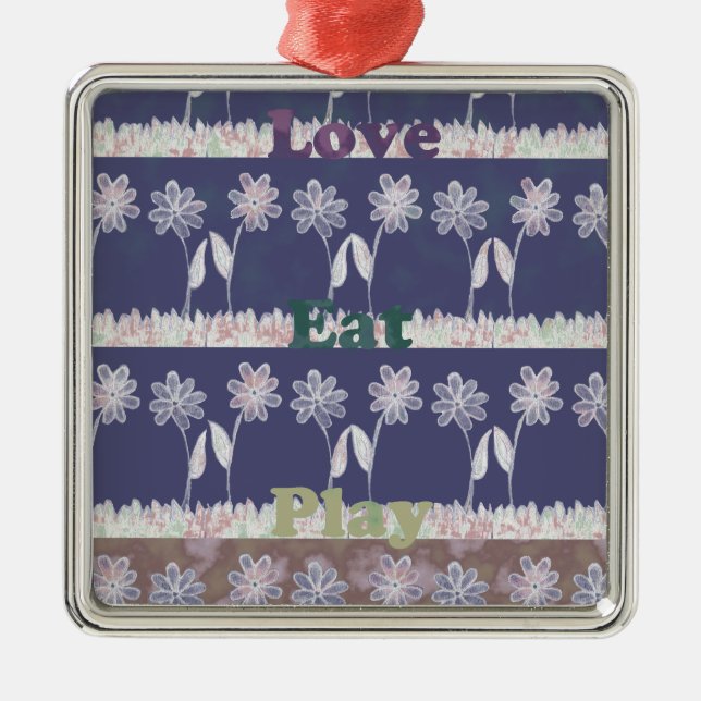 Love Blue Baby Shower colors Metal Ornament (Front)