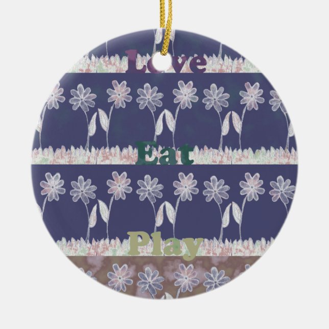 Love Blue Baby Shower colours Ceramic Ornament (Front)