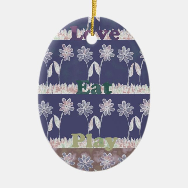 Love Blue Baby Shower colours Ceramic Tree Decoration (Front)