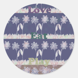 Love Blue Baby Shower colours.png Classic Round Sticker