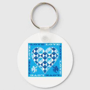 Love (Blue Diamond) Key Ring