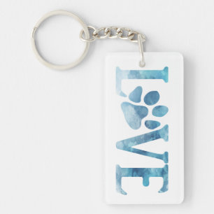 Love Blue Key Ring