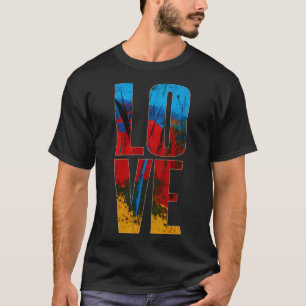 Love Blue Red Black Yellow Trendy Abstract Art T-Shirt