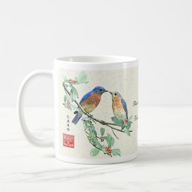 "Love" Bluebirds_Mug Coffee Mug (Left)
