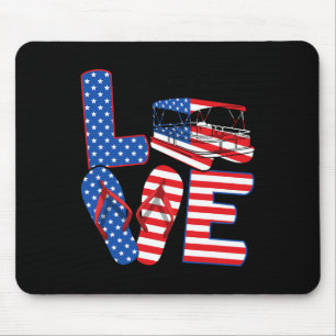 Love Boating Usa Tritoon Pontoon Flip Flops 4th Of Mouse Pad