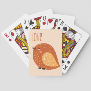 Love Boho Bird Design Typography Playing Cards