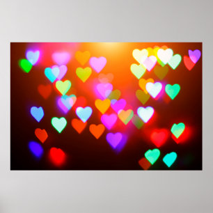 Love bokeh background poster