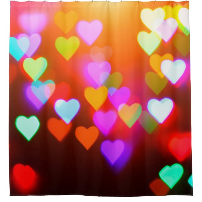 Love bokeh background shower curtain (Front)