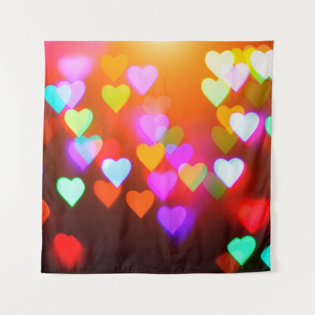 Love bokeh background tapestry (Front)