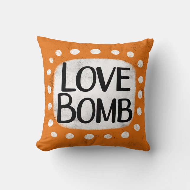 Love Bomb Throw Pillow (Front)