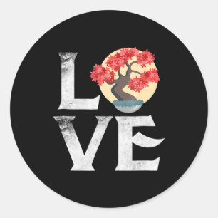 Love Bonsai Tree Gifts Japanese Garden  Zen Master Classic Round Sticker