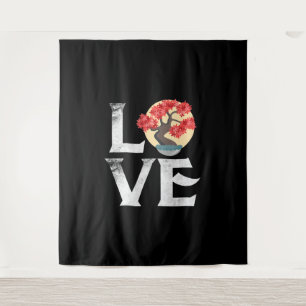 Love Bonsai Tree Gifts Japanese Garden  Zen Master Tapestry