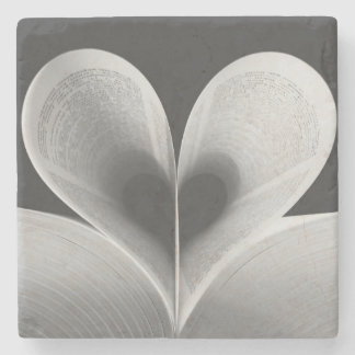 “Love Book” Heart Shaped Stone Coaster