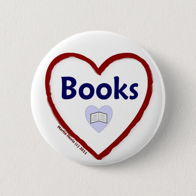 Love Books 6 Cm Round Badge (Front)
