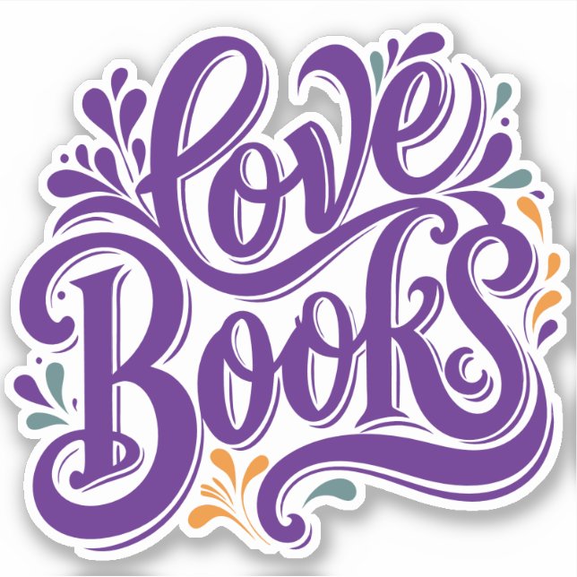 Love Books Calligraphy Heart Design (Front)