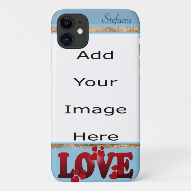 Love Border (blue) Case-Mate iPhone Case (Back)