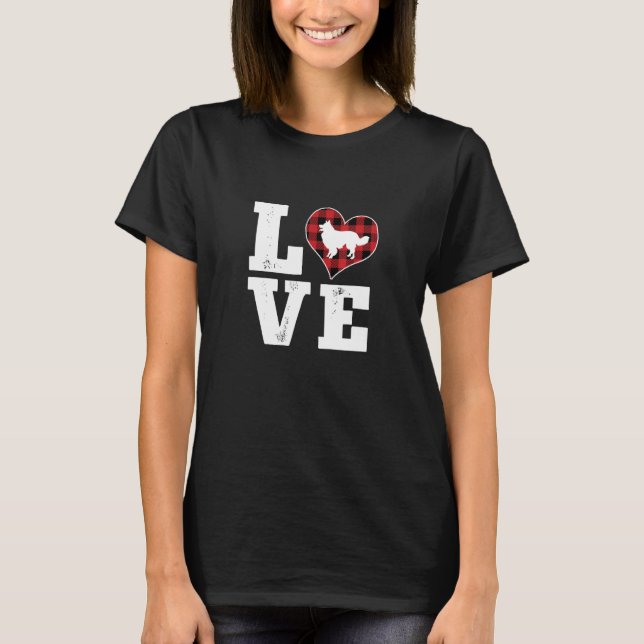 Love Border Collie Dog Lover Gifts Dog Owner Valen T-Shirt (Front)